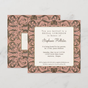  barokke elegante blush gouden Vrijgezellenfeest Kaart