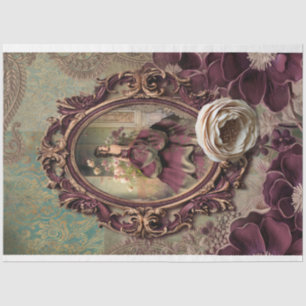 Barokke elegante dame bouffant jurk portretkunst tissuepapier