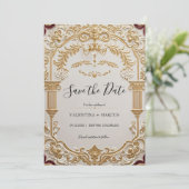 Barokke elegantie Save the Date Uitnodiging (Staand voorkant)