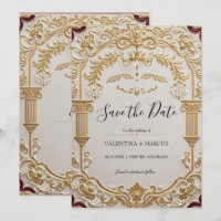 Barokke elegantie Save the Date Uitnodiging