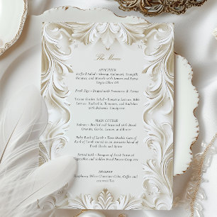 Barokke Elegantie Wedding Menu Kaart
