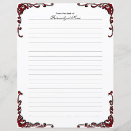 Barokke elegantie - zwart gevoerd papier blad