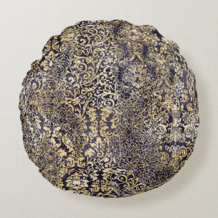 Barokke en Damask arabesque motifs rippelde abstra Rond Kussen