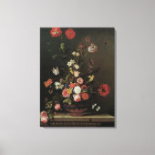 Barokke Floral-stilstaande bloemen in Vase Canvas Afdruk (Voorkant)