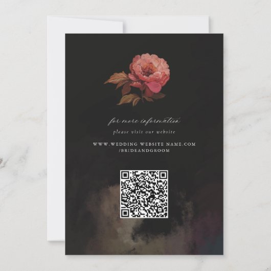 Barokke geschilderde bloemen boog kaart (Achterkant)