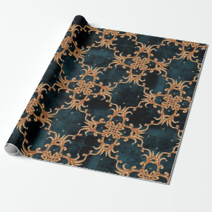 Barokke golden floral illustration patroon Cadeaupapier