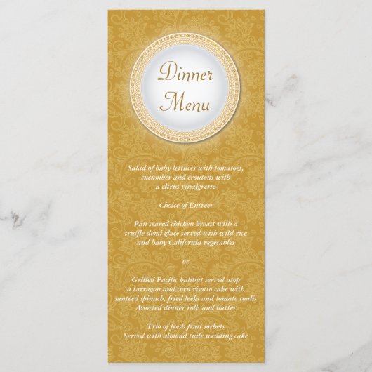 Barokke Golden Plaque Menu Rack Kaart (Voorkant)