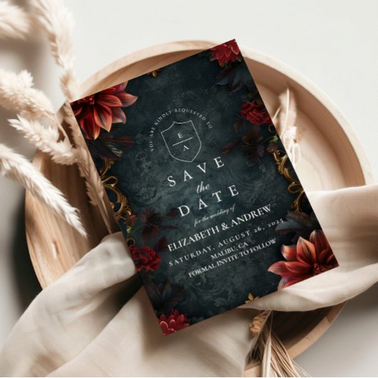 Barokke gotische bruiloft Romance Save The Date