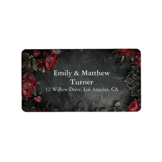 barokke gotische pioenen etiket (Voorkant)