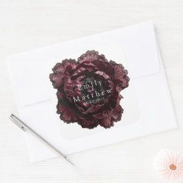 Barokke gotische pioenrozen bruiloft vierkante sticker