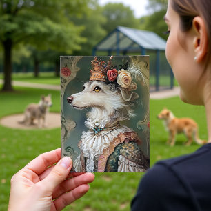 Barokke Hond Koninklijke Koning Portret Ontwerp Briefkaart