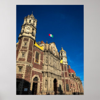 Barokke kerkgevel, Mexico-Stad Poster