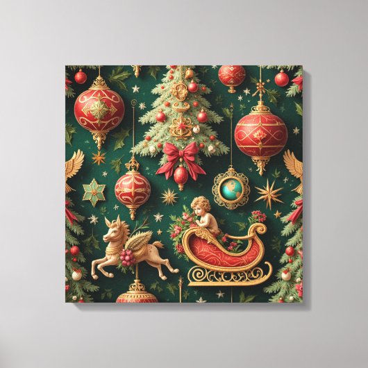  barokke kerst gestrekte canvas Print (Voorkant)