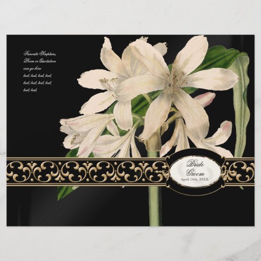 Barokke  Lily Gold Formal Wedding Program (Voorkant)