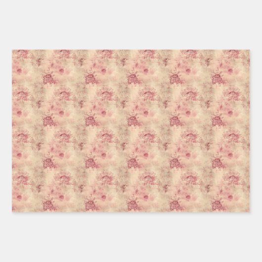  barokke marsala en gouden damast inpakpapier vel (Voorkant)