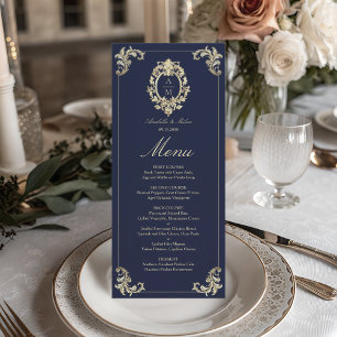 Barokke Navy Blauwe Trouw Menu