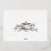 Barokke Rococo Bloemenrand Folie Uitnodiging (Achterkant)