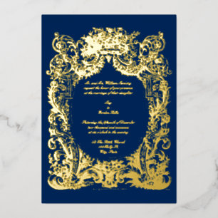 Barokke Rococo Bruiloft Folie Uitnodiging