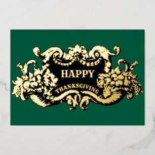 Barokke rococo cornucopia fruitcartouche folie feestdagenkaart