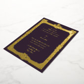 Barokke Rococo Fruit & Floral Lijst Wedding Folie Uitnodiging (Gedraaid)