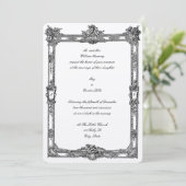 Barokke Rococo Fruit & Floral Lijst Wedding Kaart (Staand voorkant)