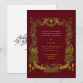 barokke rococo gouden rand met harten kaart (Voorkant / Achterkant)