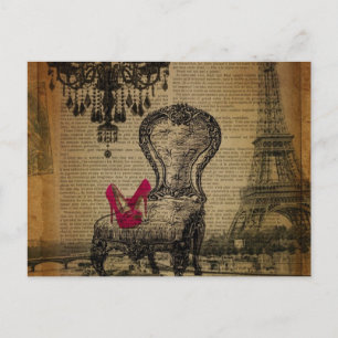 Barokke rococo kroonluchter Paris Eiffeltoren Briefkaart