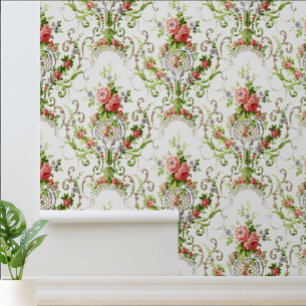  Barokke Rococo Scrolls & Rozen Patroon Behang