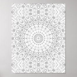 Barokke Scroll-werk Kleurplaat Patroon Kunstwerk Poster