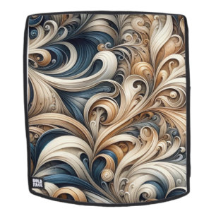 Barokke Spiraalpatroon in Blauw & Goud Rugtassen