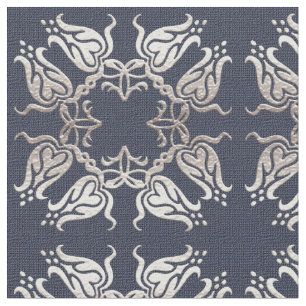 Barokke stijl bloemenblauw patroon stof