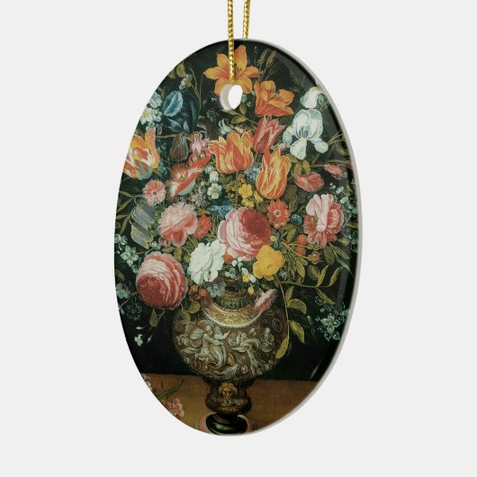  barokke stilstaande bloemen in een fase keramisch ornament (Links)