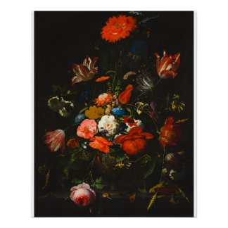 Barokke Vintage Bloemboeket – Klassieke Stilleven Perfect Poster