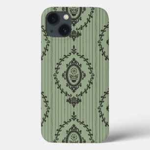 Barokke Wallpaper in Green iPhone 13 Hoesje