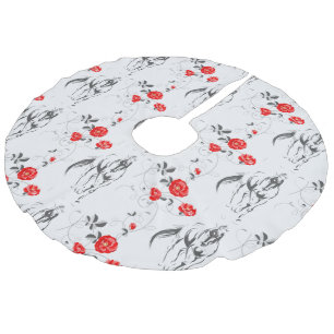 Barokpaarse boomrok imitatie linnen kerstboom kleed