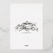  barokrococo bloemenkransen & cherubs folie uitnodiging (Achterkant)