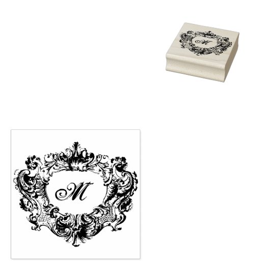  barokrococo  monogram 	rubberstempel (Gestempeld)