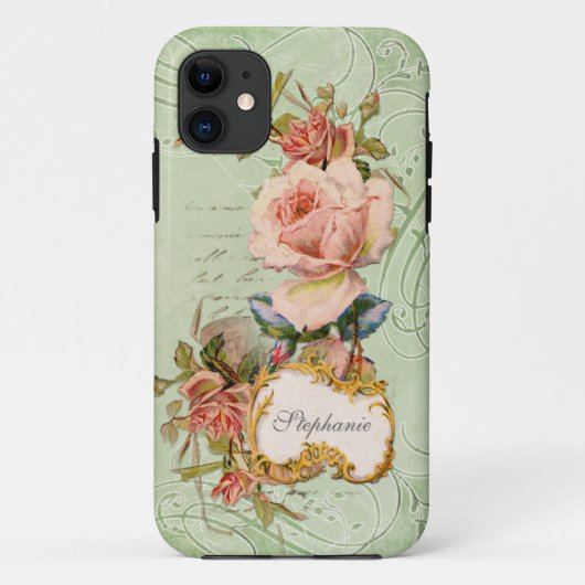  Barokroze roze bloemen Case-Mate iPhone Case (Achterkant)