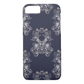 barokstijl floral navy patroon . Case-Mate iPhone case (Achterkant)