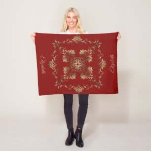 Barokstijl Golden gradiënt Fleece Deken