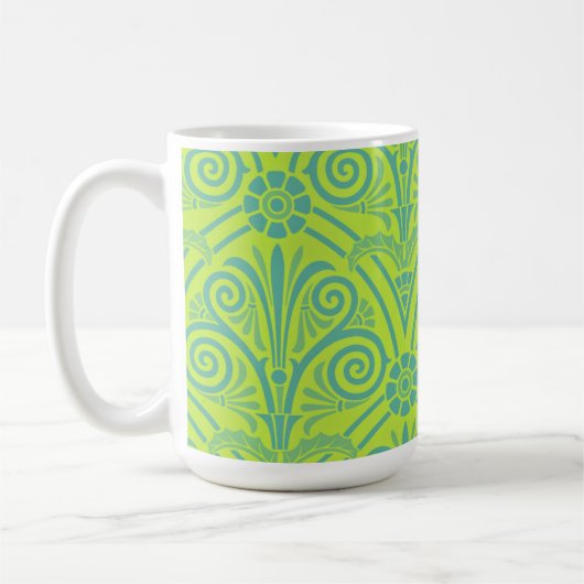barokstijl Lime Green Blue Mok Cup (Links)