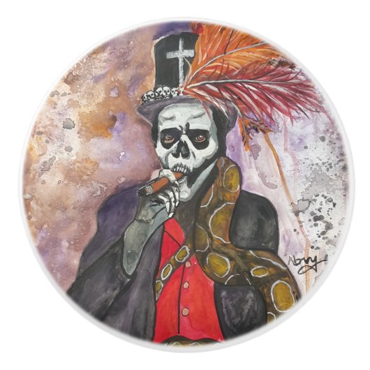 Baron Samedi Keramische knop (Voorkant)