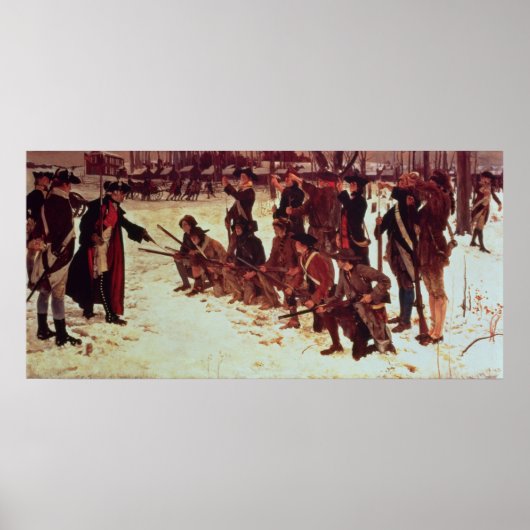 Baron von Steuben drilling Amerikaanse rekruten Poster (Voorkant)