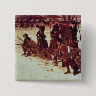 Baron von Steuben drilling Amerikaanse rekruten Vierkante Button 5,1 Cm