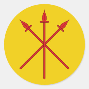 Baronie van Rode Speren Populatie Badge Classic Ro Ronde Sticker
