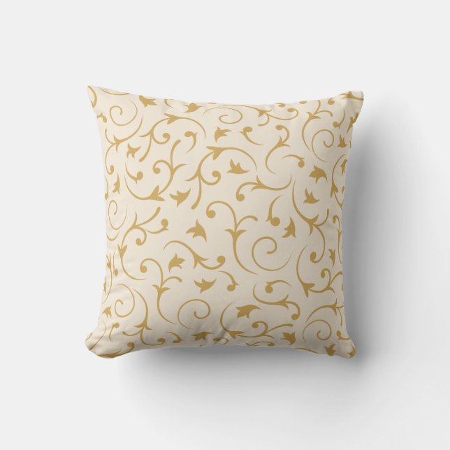 Baronke Swirls - Cream & Gold Kussen (Voorkant)