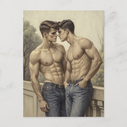 Baroque Affection: A Painterly Romantic Encounter Briefkaart (Voorkant)