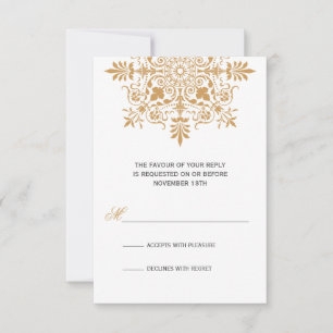 Baroque Amber Ornamental Holiday Gala RSVP Kaartje