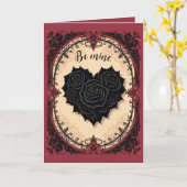 Baroque And Gothic Black Roses Kaart (Gele Bloem)