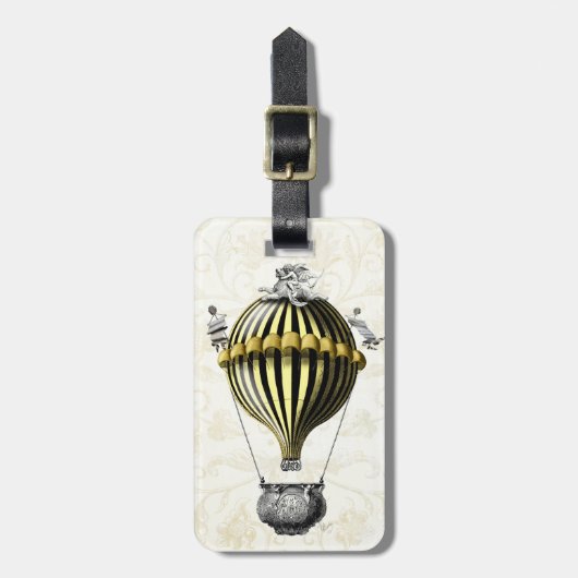 Baroque ballon Black Yellow Bagagelabel (Voorkant verticaal)